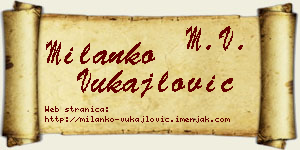 Milanko Vukajlović vizit kartica